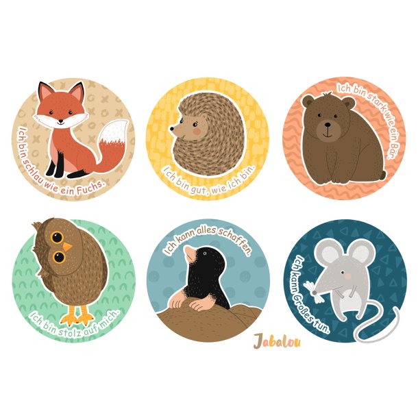 Vandfaste klisterm�rker - Affirmation Tiere - A5