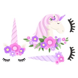 Vandfaste klistermrker - Enhjrninger - A6