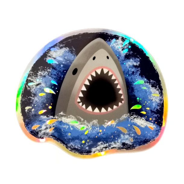 Vandfast klistermrker - Hologram - Haj