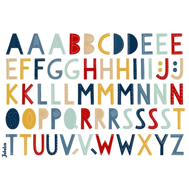 Vandfaste klistermrker - Bogstaver (Store) - A5