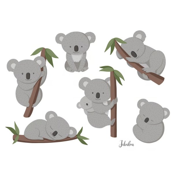 Vandfaste klistermrker - Koala - A6