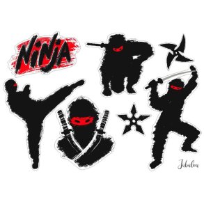 Vandfaste klistermrker - Ninja - A6