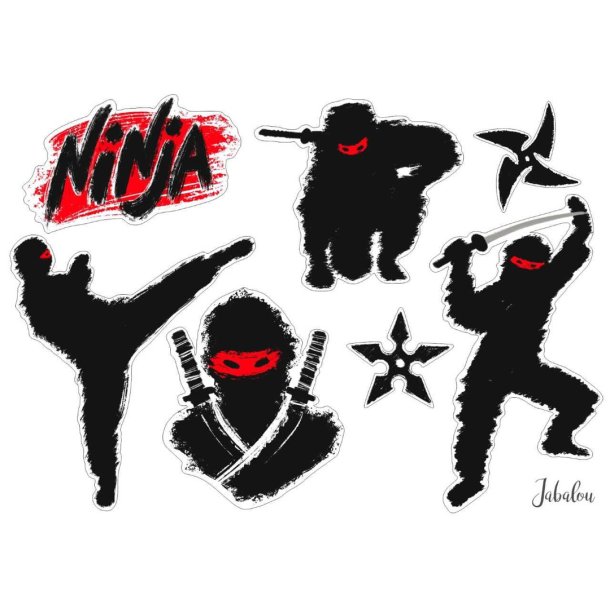 Vandfaste klistermrker - Ninja - A6