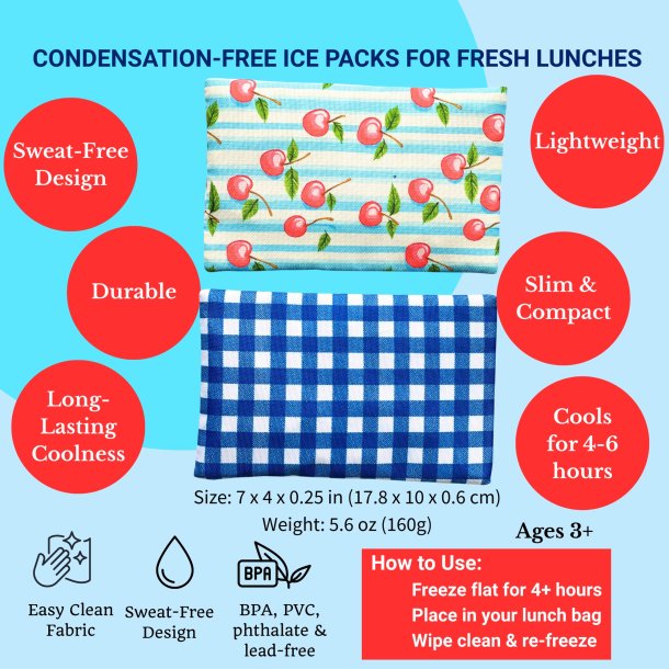 Yumbox Kleelementer 2 stk - Vichy &amp; Kirsebr