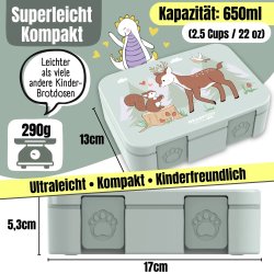 Bearfoot Compakt Mini Madkasse - 650 ml - Salvie R�dyr