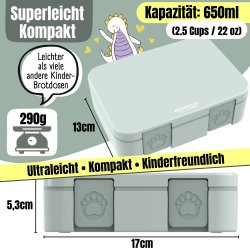 Bearfoot Compakt Mini Madkasse - 650 ml - Salvie 