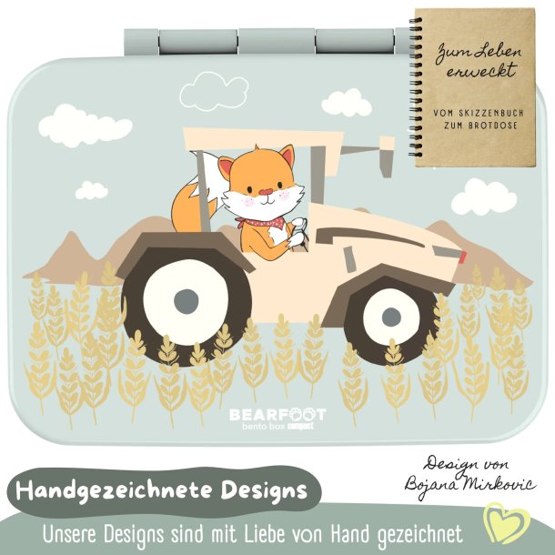 Bearfoot Compakt Mini Madkasse - 650 ml - Salvie Traktor
