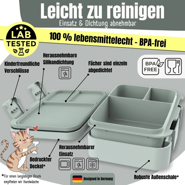 Bearfoot Compakt Mini Madkasse - 650 ml - Salvie R�dyr