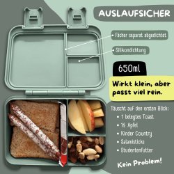 Bearfoot Compakt Mini Madkasse - 650 ml - Salvie R�dyr
