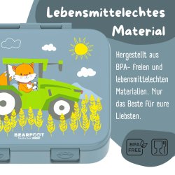 Bearfoot Compakt Mini Madkasse - 650 ml - Bl - Traktor 