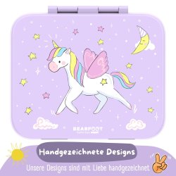 Bearfoot Compakt Mini Madkasse - 650 ml - Lyserd - Enhjrning