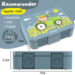 Bearfoot Compakt Mini Madkasse - 650 ml - Bl - Traktor 