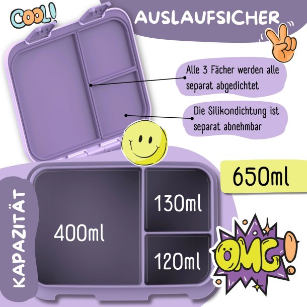 Bearfoot Compakt Mini Madkasse - 650 ml - Lyserd 