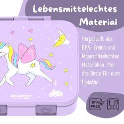 Bearfoot Compakt Mini Madkasse - 650 ml - Lyserd - Enhjrning