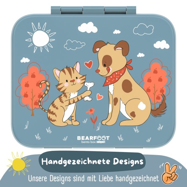 Bearfoot Compakt Mini Madkasse - 650 ml - Bl - Hund og kat