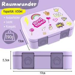 Bearfoot Compakt Mini Madkasse - 650 ml - Lyserd - Klistermrker