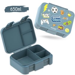 Bearfoot Compakt Mini Madkasse - 650 ml - Bl - Klistermrker 