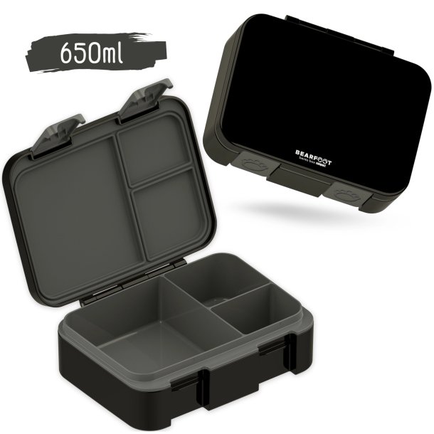 Bearfoot Compakt Mini Madkasse - 650 ml - Sort 