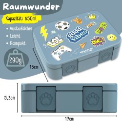 Bearfoot Compakt Mini Madkasse - 650 ml - Bl - Klistermrker 