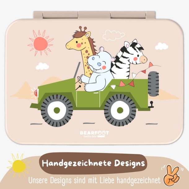 Bearfoot Compakt Madkasse - 950 ml - Brun - Safari