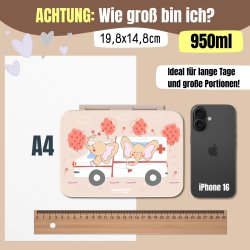 Bearfoot Compakt Madkasse - 950 ml - Brun - Elefanter og Ambulance 