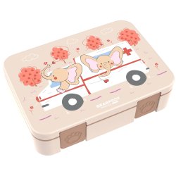 Bearfoot Compakt Madkasse - 950 ml - Brun - Elefanter og Ambulance 