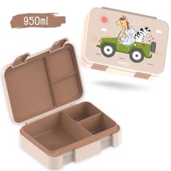 Bearfoot Compakt Madkasse - 950 ml - Brun - Safari