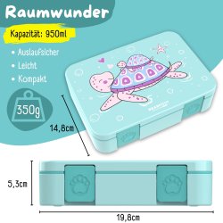 Bearfoot Compakt Madkasse - 950 ml - Tyrkis - Skildpadde 