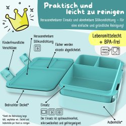 Bearfoot Compakt Madkasse - 950 ml - Tyrkis - Skildpadde 