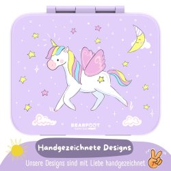 Bearfoot Compakt Madkasse - 1000 ml - Lyserd - Enhjrning 