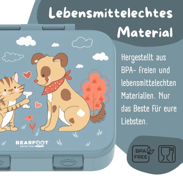 Bearfoot Compakt Madkasse - 1000 ml - Bl - Hund og kat 