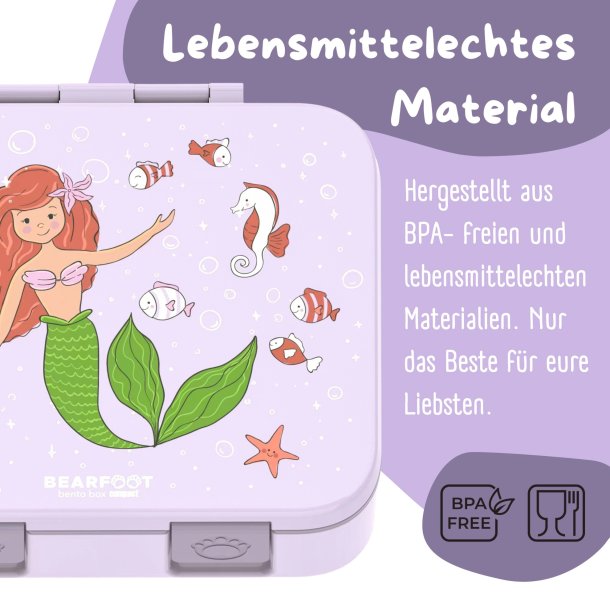 Bearfoot Compakt Madkasse - 1000 ml - Lyserd - Havfrue