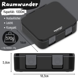 Bearfoot Compakt Madkasse - 1000 ml - Sort 