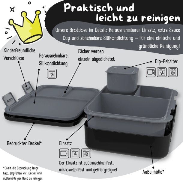 Bearfoot Compakt Madkasse - 1000 ml - Sort - Gamer