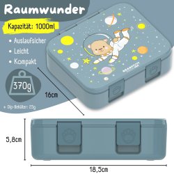 Bearfoot Compakt Madkasse - 1000 ml - Bl - Bjrn i rummet