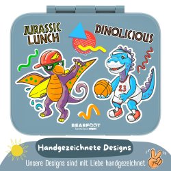 Bearfoot Compakt Madkasse - 1000 ml - Bl - Dinosaur 