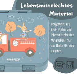 Bearfoot Compakt Madkasse - 1000 ml - Bl - Brandbil og Kaniner