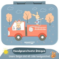 Bearfoot Compakt Madkasse - 1000 ml - Bl - Brandbil og Kaniner