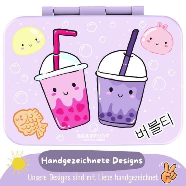 Bearfoot Compakt Madkasse - 1000 ml - Lyserd - Bubble tea