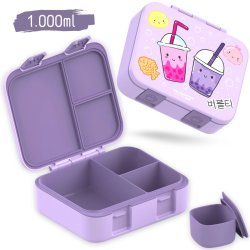 Bearfoot Compakt Madkasse - 1000 ml - Lyserd - Bubble tea