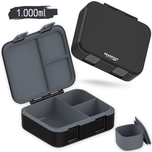 Bearfoot Compakt Madkasse - 1000 ml - Sort 