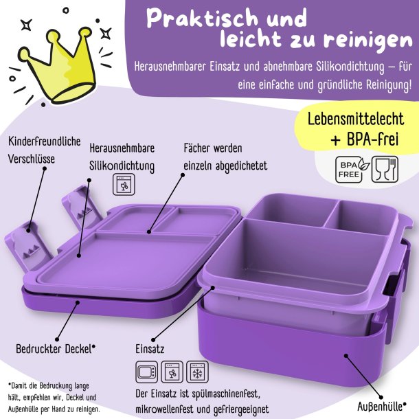 Bearfoot Compakt Mini Madkasse - 650 ml - Enhjrning - Glow 