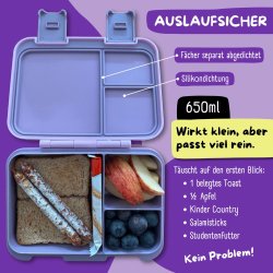 Bearfoot Compakt Mini Madkasse - 650 ml - Sommerfugl - Glow 