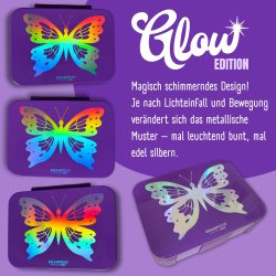 Bearfoot Compakt Mini Madkasse - 650 ml - Sommerfugl - Glow 