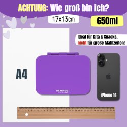 Bearfoot Compakt Mini Madkasse - 650 ml - Lilla 