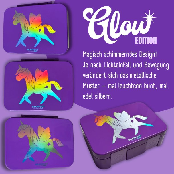 Bearfoot Compakt Mini Madkasse - 650 ml - Enhjrning - Glow 