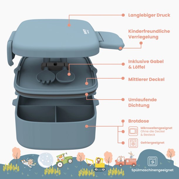 Bearfoot madkasse med bestik - Bl