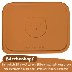 Bearfoot madkasse - Rustfri stl - Brun - 1200 ml 