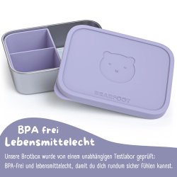 Bearfoot madkasse - Rustfri st�l - Lavendel - 1200 ml