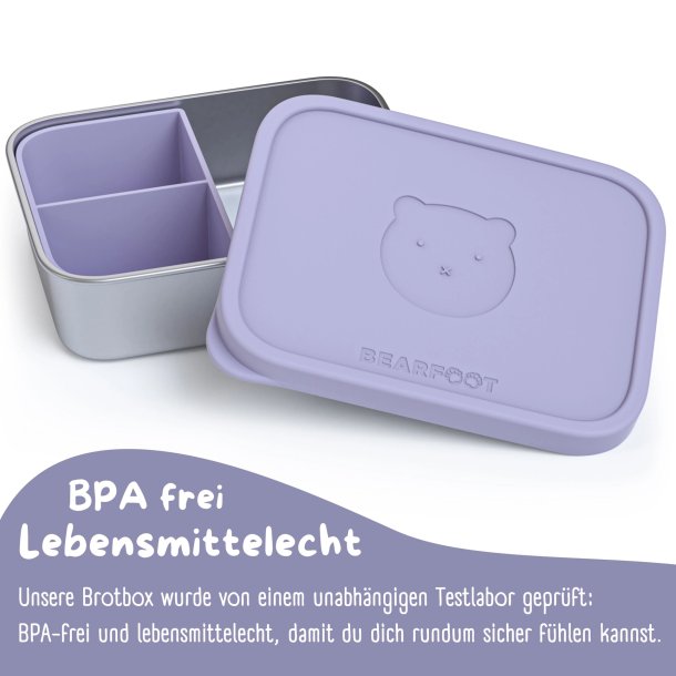 Bearfoot madkasse - Rustfri st�l - Lavendel - 1200 ml